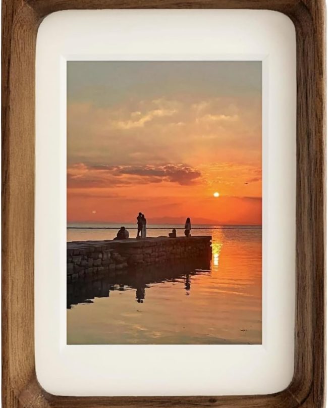 Natural Walnut Wood Art Frame with Mat