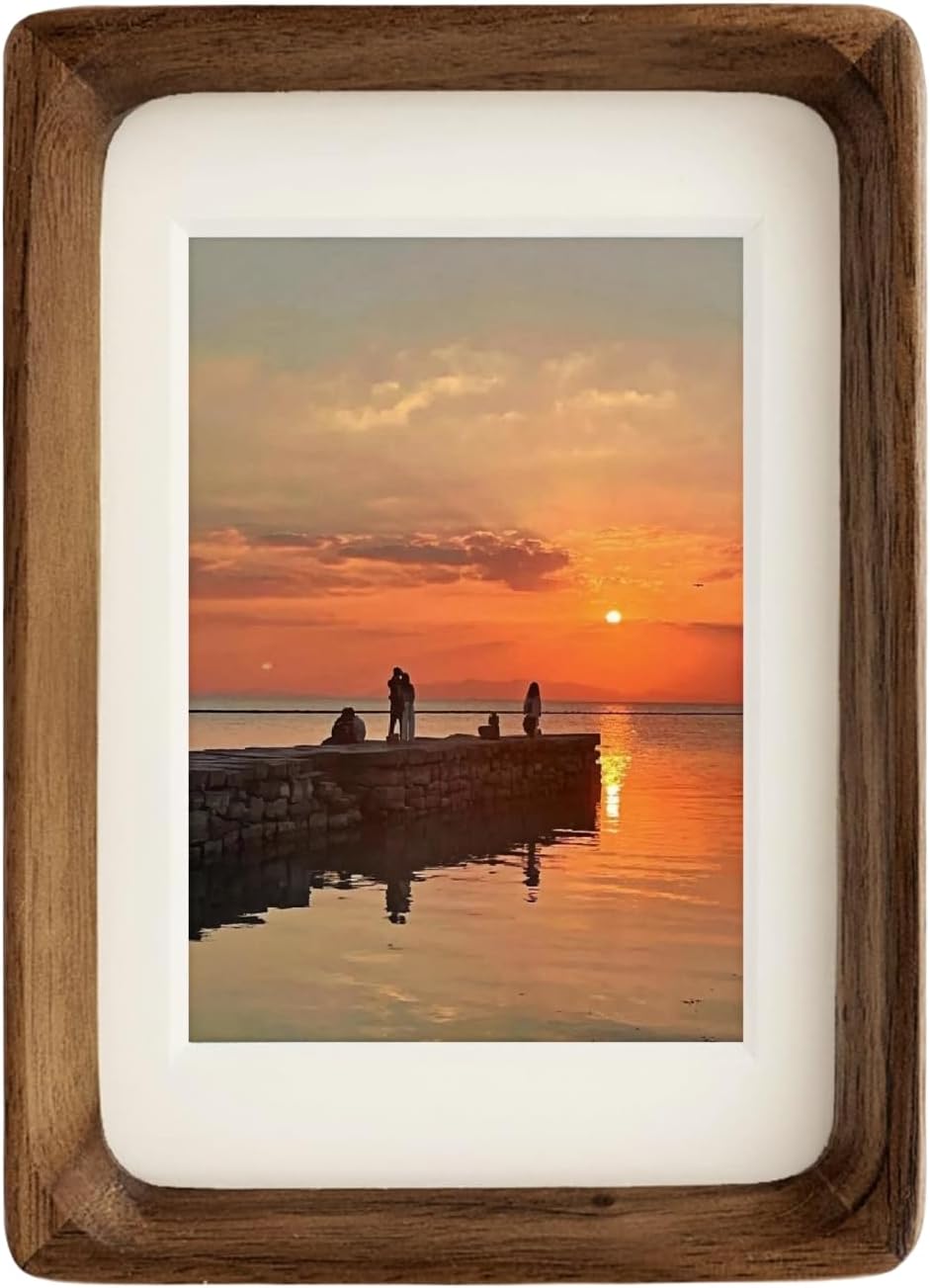Natural Walnut Wood Art Frame with Mat