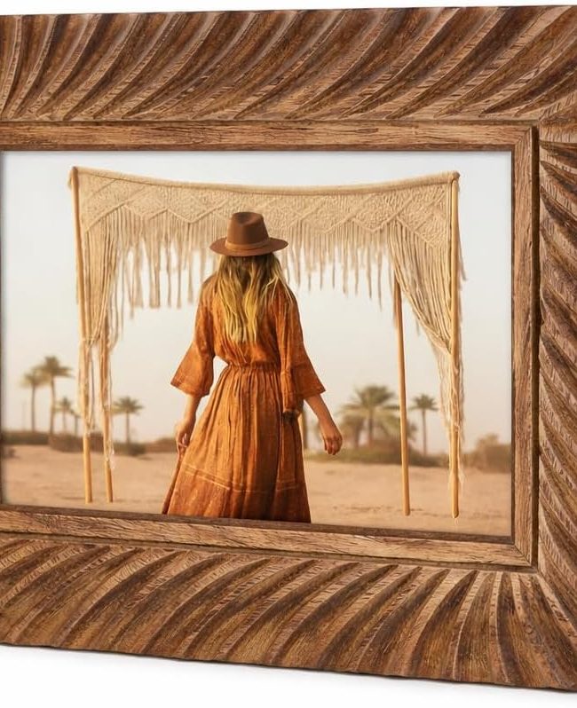 Carved Wood Art Frame with Glass Front Style