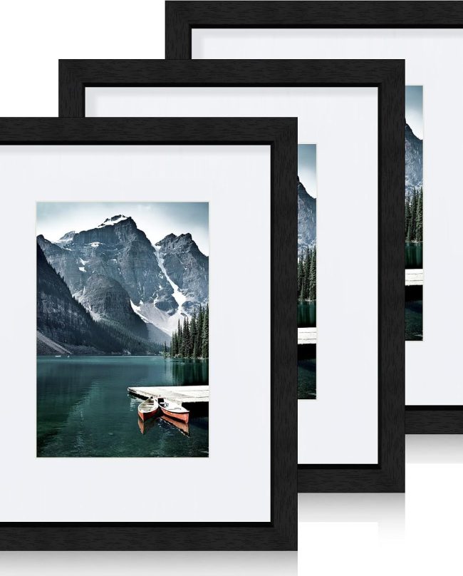 Black Wooden Art Frame Set with Glass Front