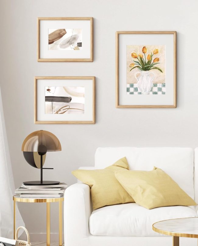 Natural Wood Art Frame with Glass Cover