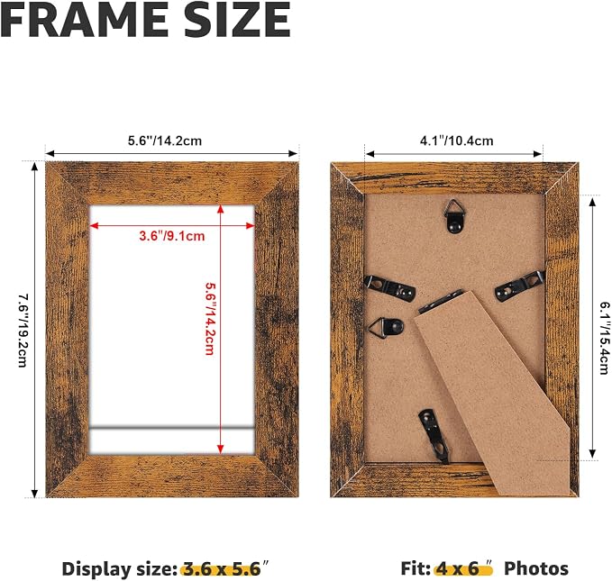 Rustic Wood Art Frame with Protective Cover