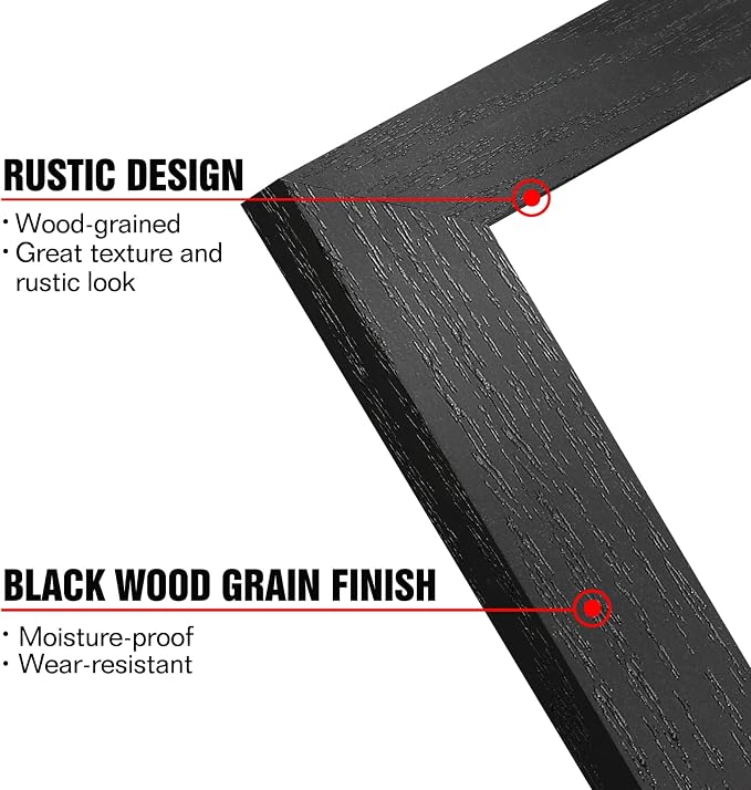 Distressed Wood Pattern Art Frame Set for Home Decor