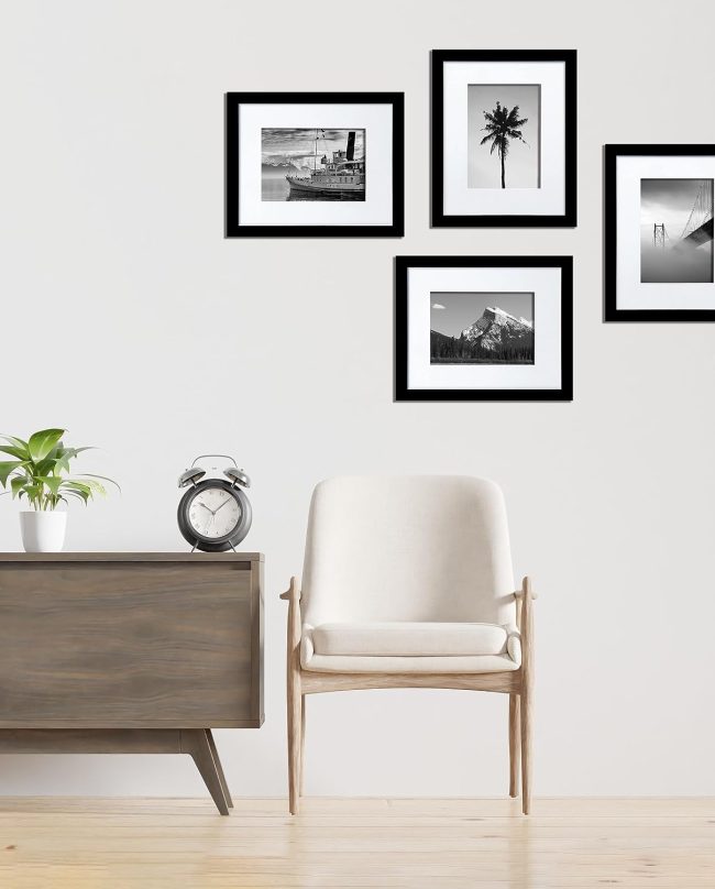 Black Wood Art Frame Set Display