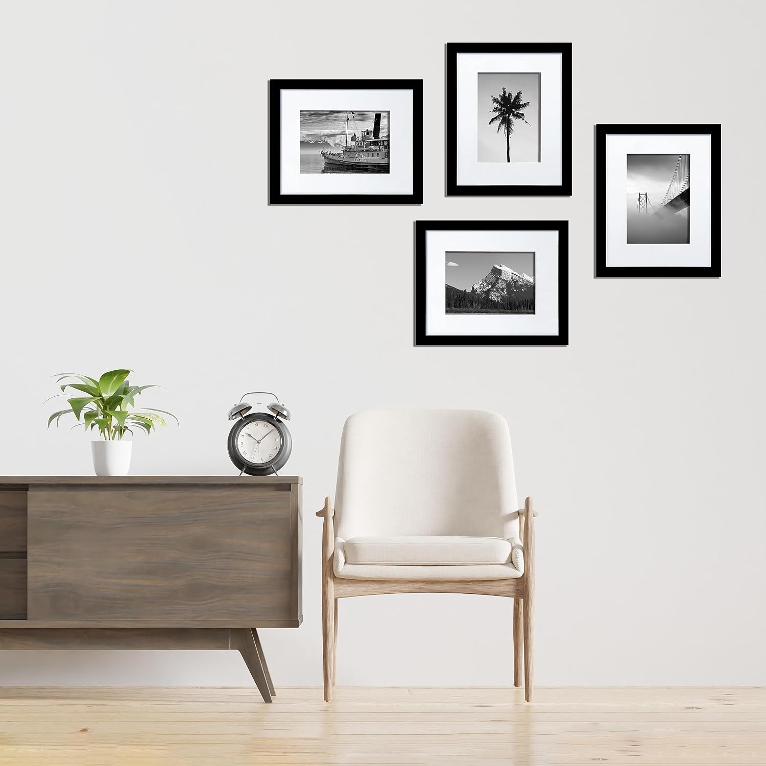Black Wood Art Frame Set Display