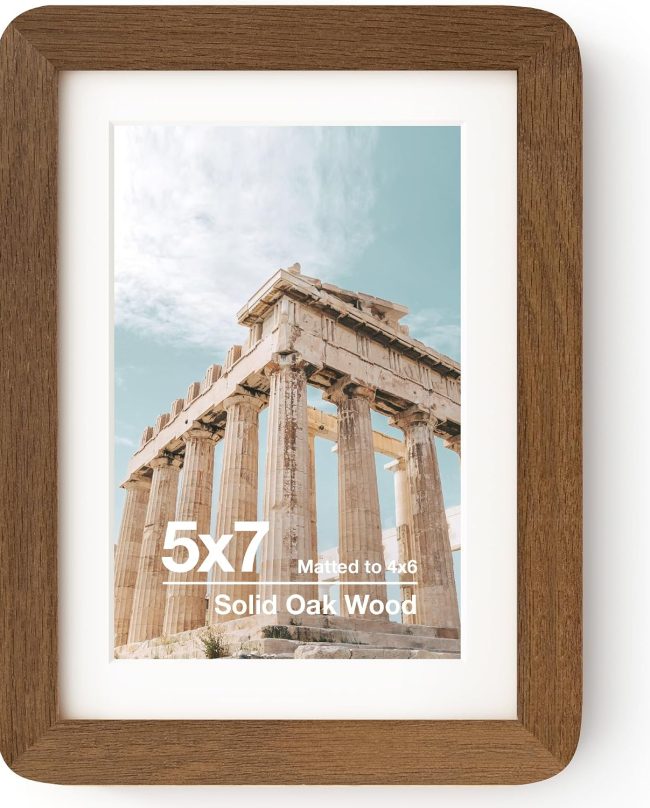 Solid Wood Art Frame with Mat and Hanging Hardware