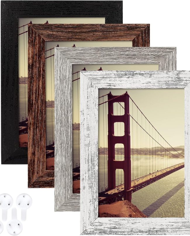 Distressed Wood Pattern Art Frame Set for Home Decor