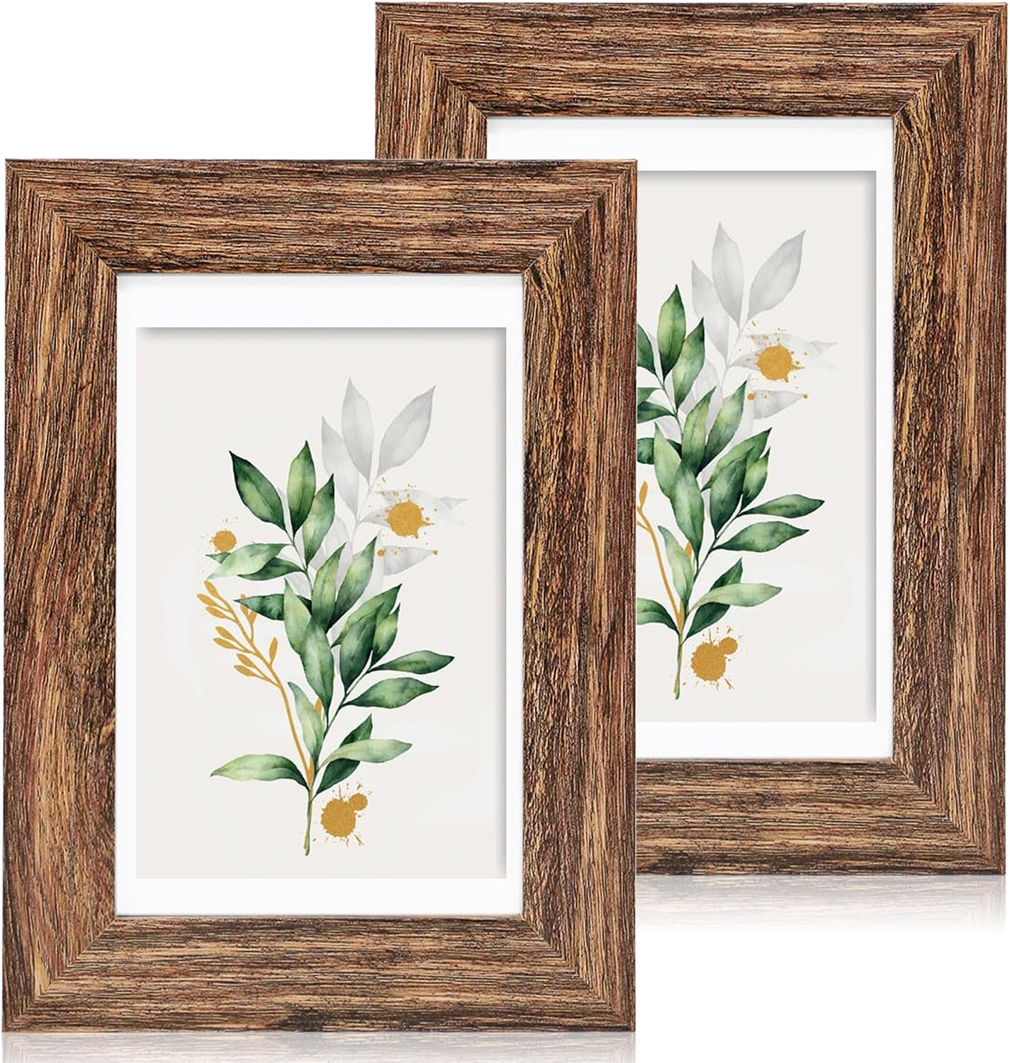 Rustic Wooden Art Frame Set with Glass Cover