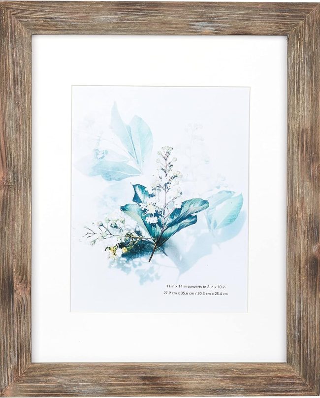 Solid Wood Art Frame with Mat Style Display