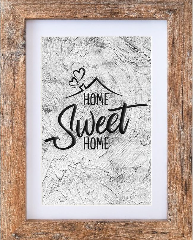 Rustic Wood Art Frame with Protective Cover Display
