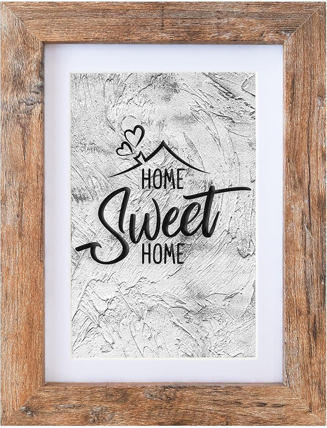 Rustic Wood Art Frame with Protective Cover Display