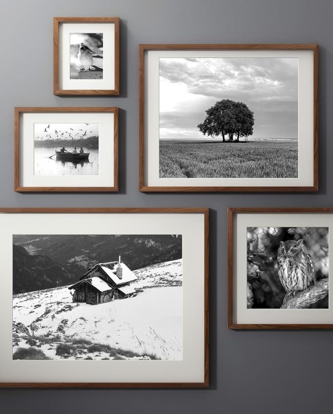 Walnut Wood Art Frame with Glass Front