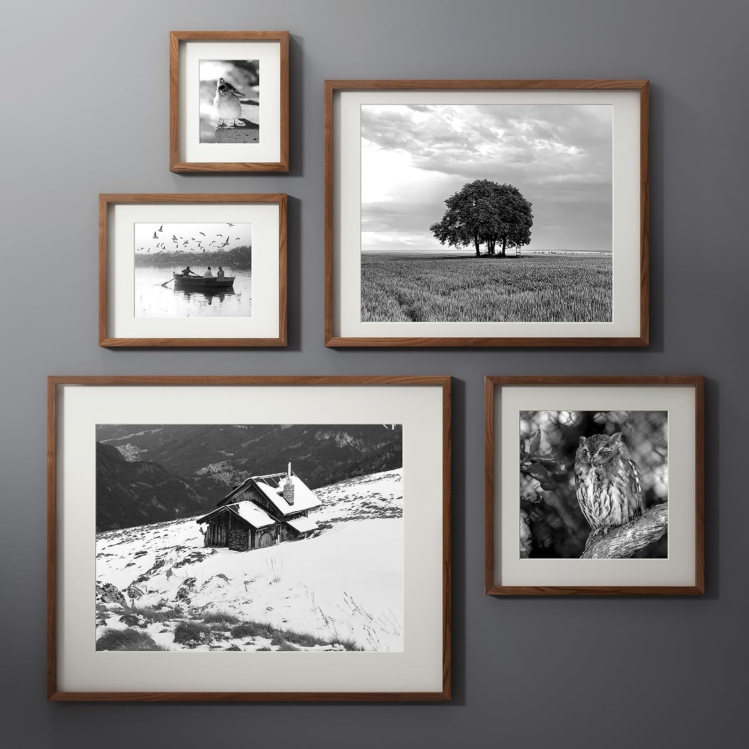 Walnut Wood Art Frame with Glass Front