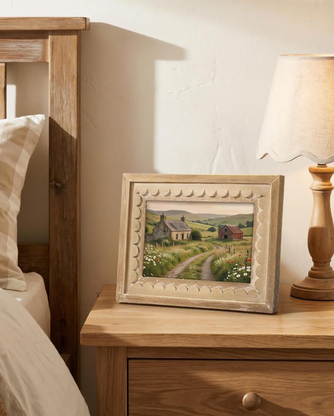 Wavy Edge Wooden Art Frame Style