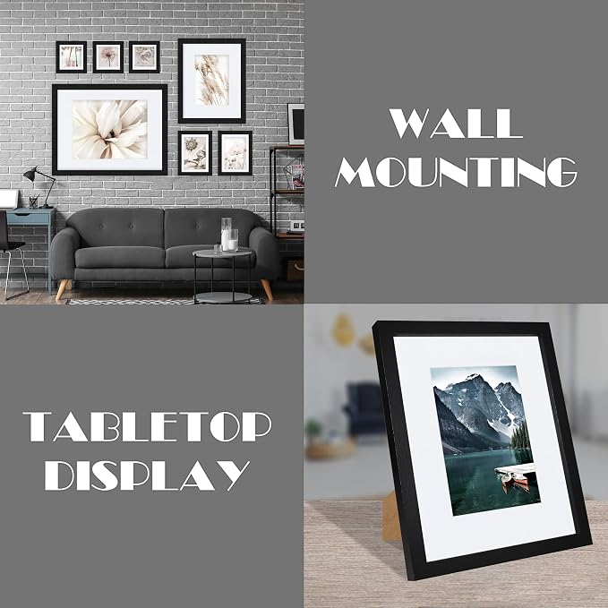 Black Wooden Art Frame Set with Glass Front