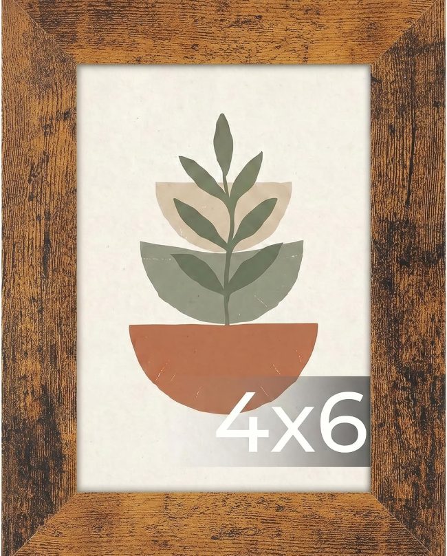 Rustic Wood Art Frame with Protective Cover