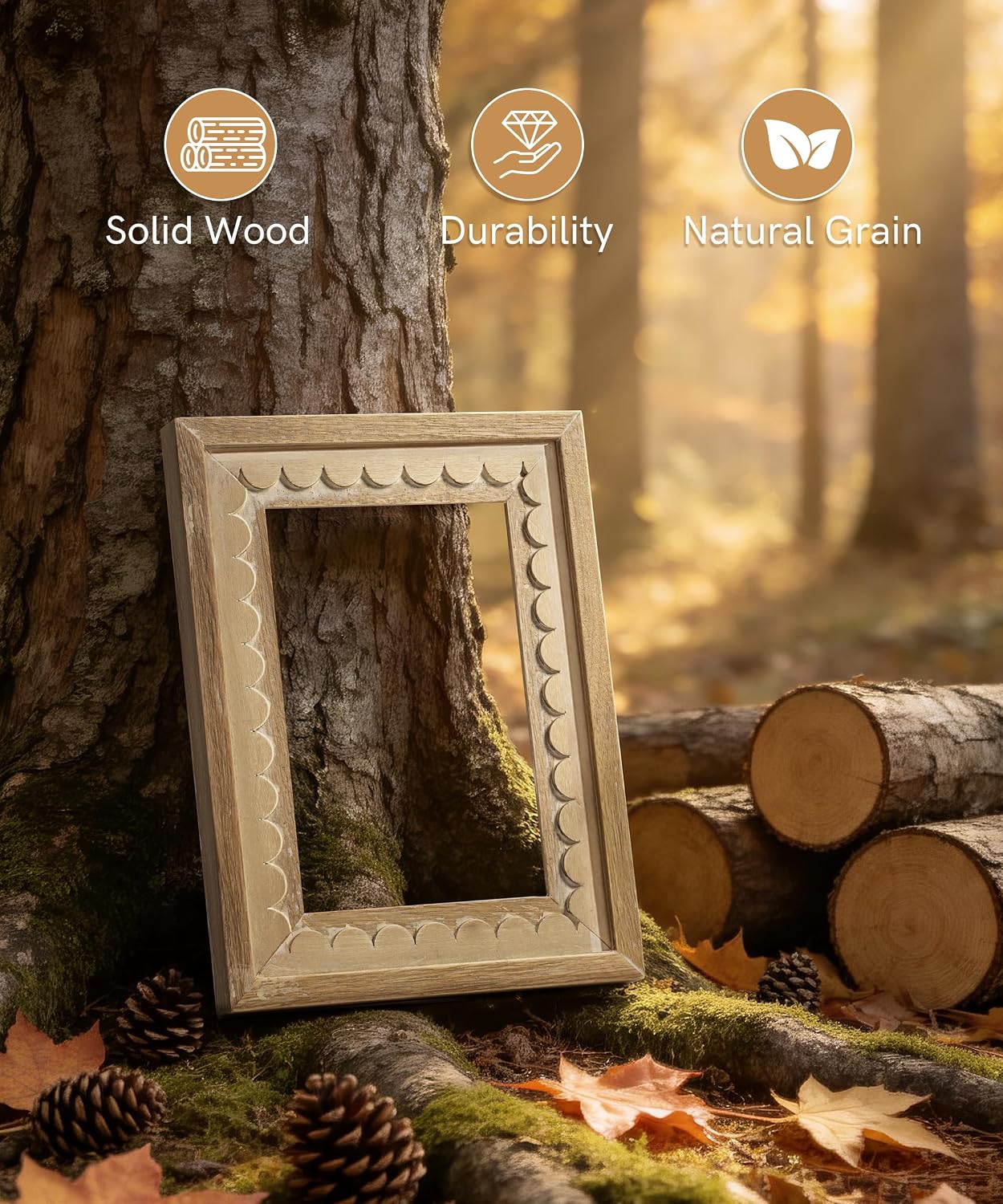 Wavy Edge Wooden Art Frame Style